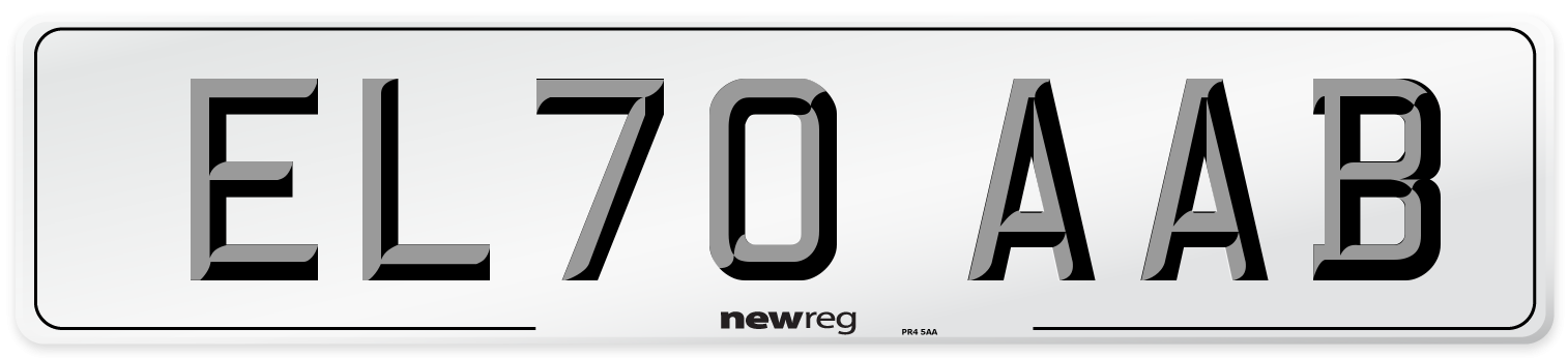EL70 AAB Front Number Plate