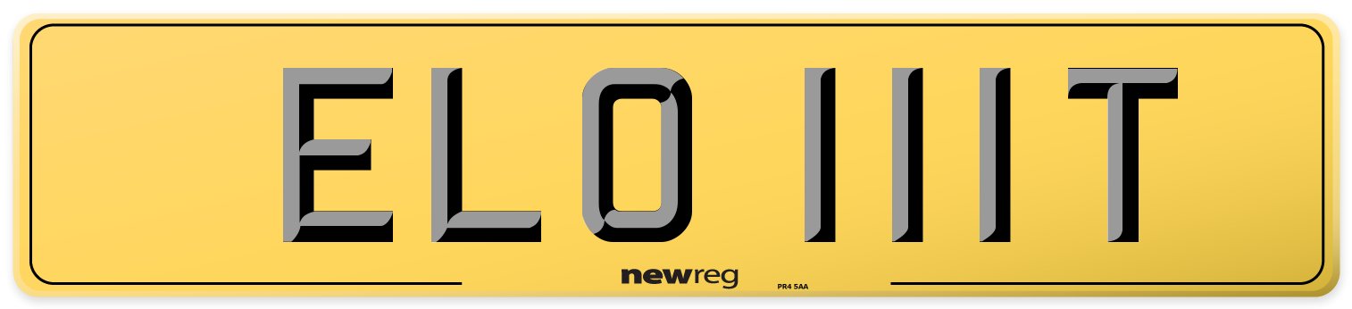 ELO 111T Rear Number Plate