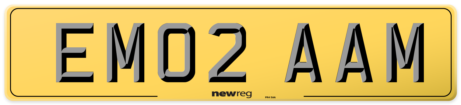 EM02 AAM Rear Number Plate
