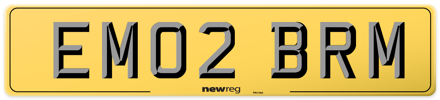 EM02 BRM Rear Number Plate