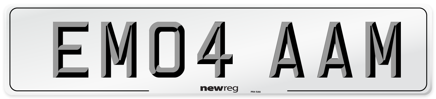 EM04 AAM Front Number Plate