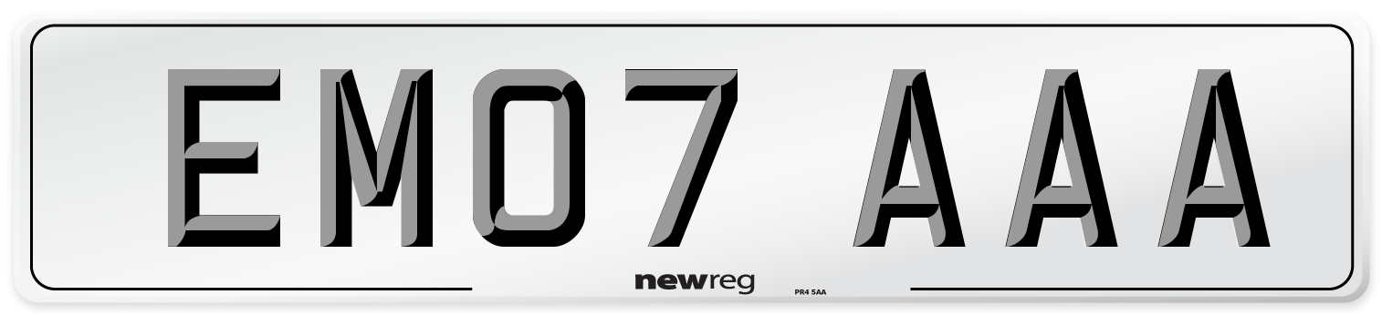 EM07 AAA Front Number Plate