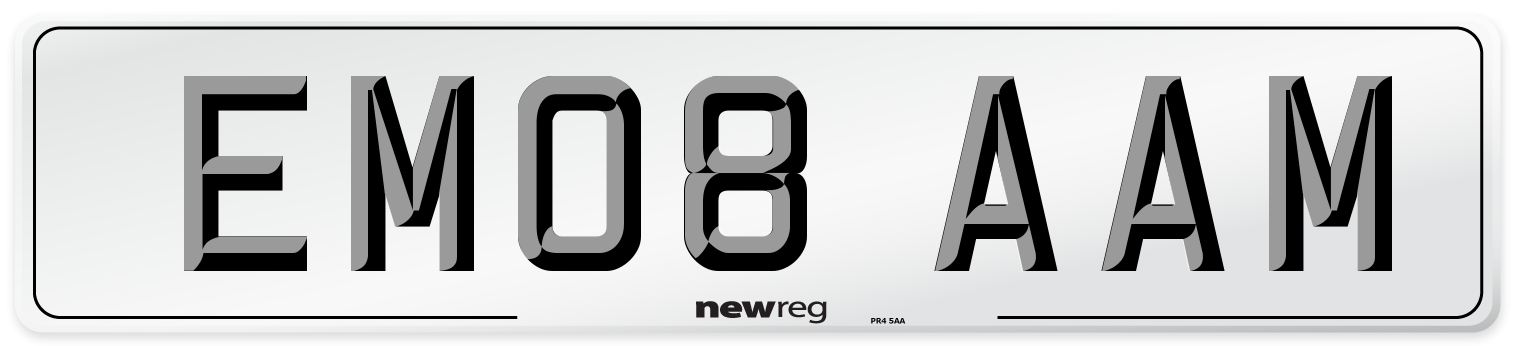 EM08 AAM Front Number Plate