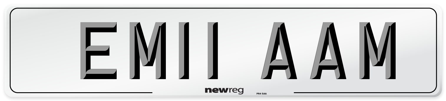 EM11 AAM Front Number Plate
