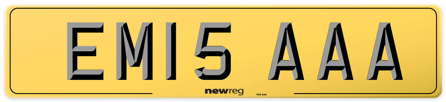 EM15 AAA Rear Number Plate