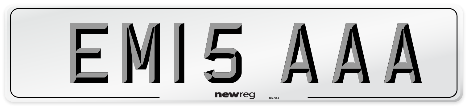 EM15 AAA Front Number Plate