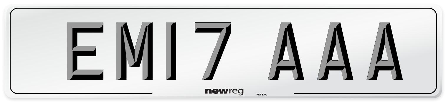 EM17 AAA Front Number Plate