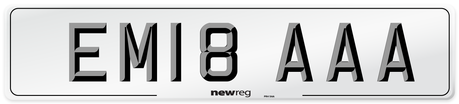 EM18 AAA Front Number Plate