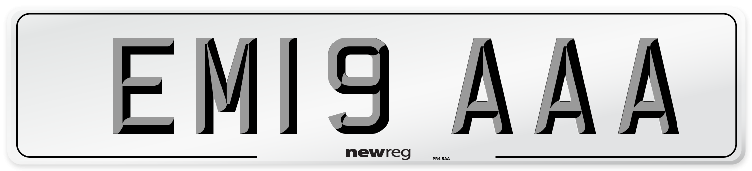 EM19 AAA Front Number Plate