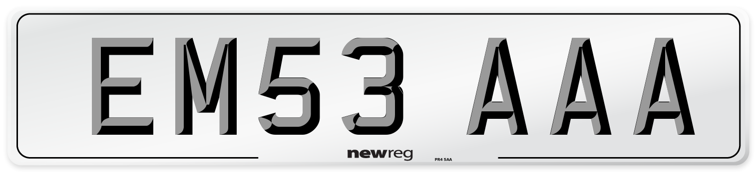 EM53 AAA Front Number Plate