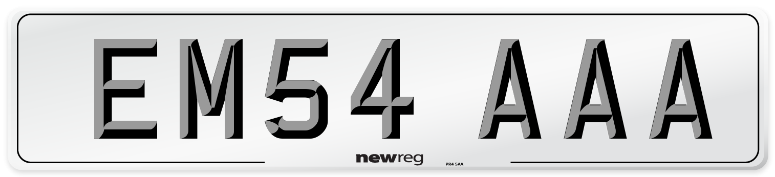 EM54 AAA Front Number Plate