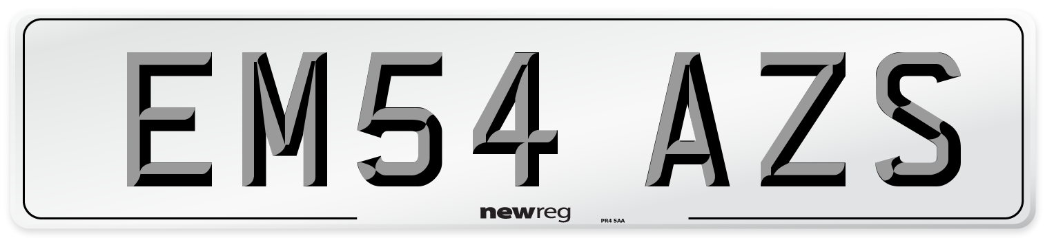 EM54 AZS Front Number Plate