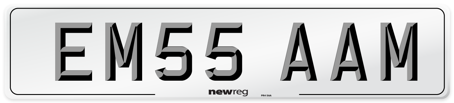 EM55 AAM Front Number Plate