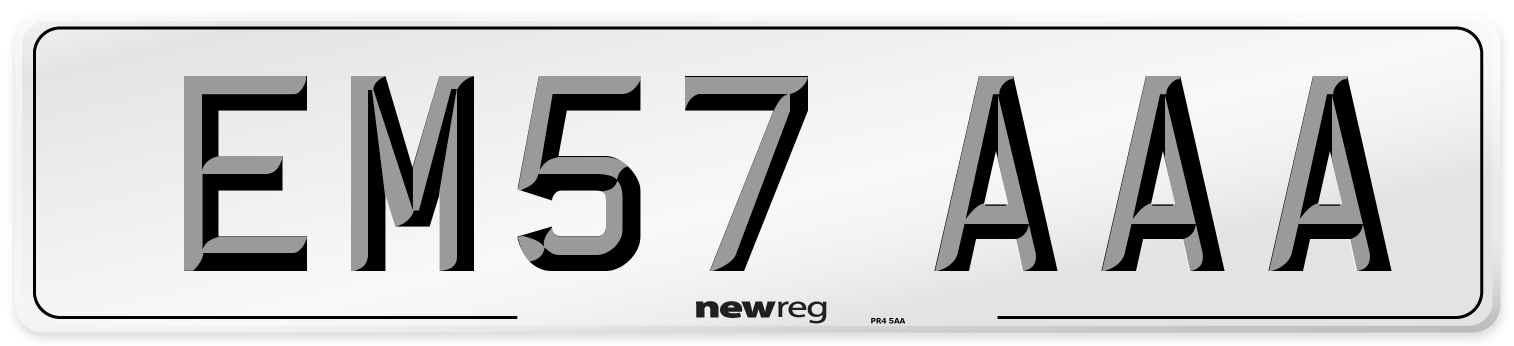 EM57 AAA Front Number Plate