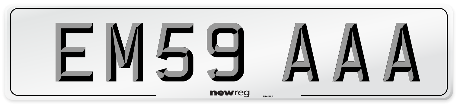 EM59 AAA Front Number Plate