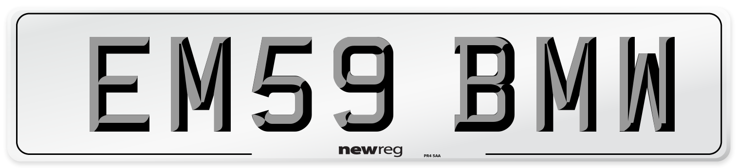 EM59 BMW Front Number Plate