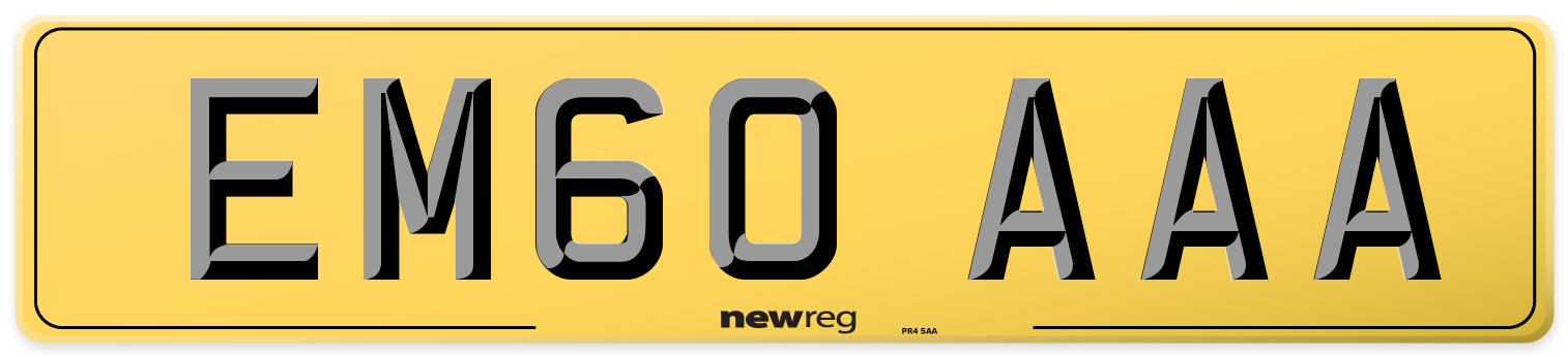 EM60 AAA Rear Number Plate