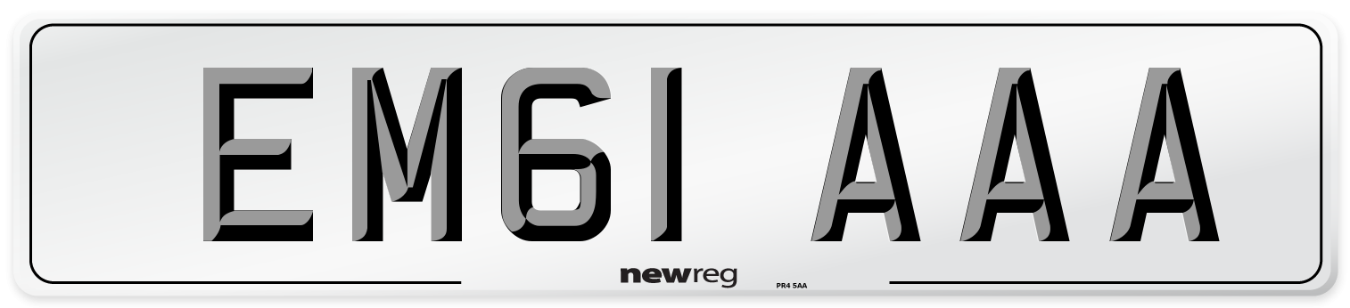 EM61 AAA Front Number Plate
