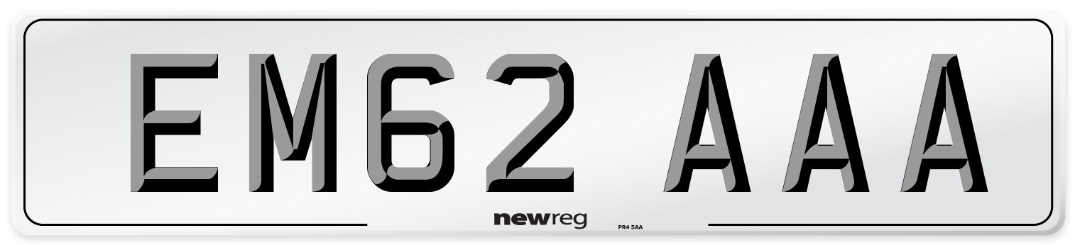 EM62 AAA Front Number Plate