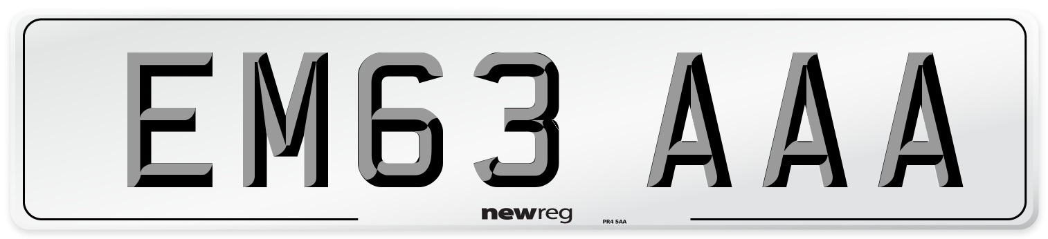 EM63 AAA Front Number Plate
