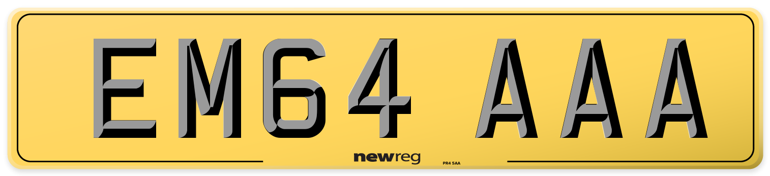 EM64 AAA Rear Number Plate