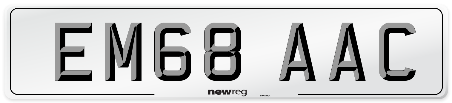 EM68 AAC Front Number Plate
