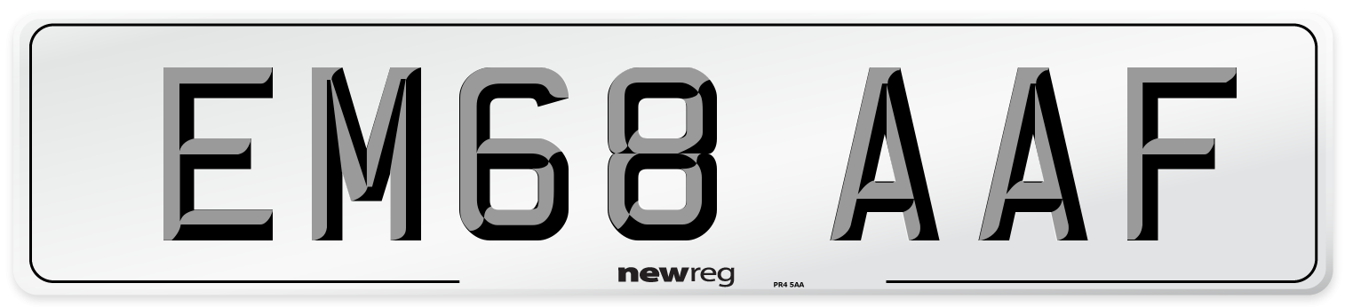 EM68 AAF Front Number Plate