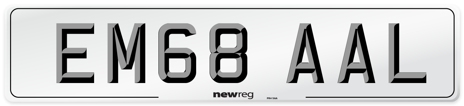 EM68 AAL Front Number Plate