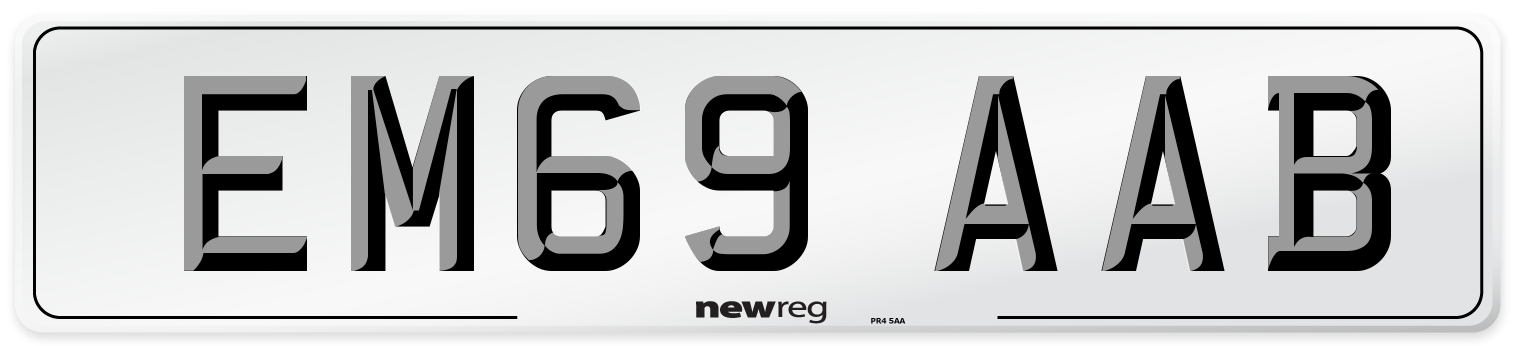 EM69 AAB Front Number Plate