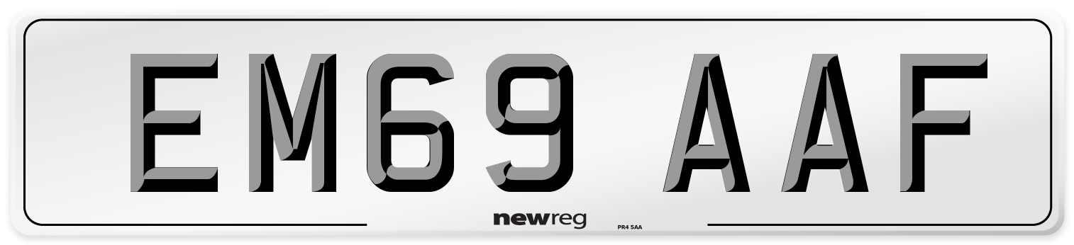 EM69 AAF Front Number Plate