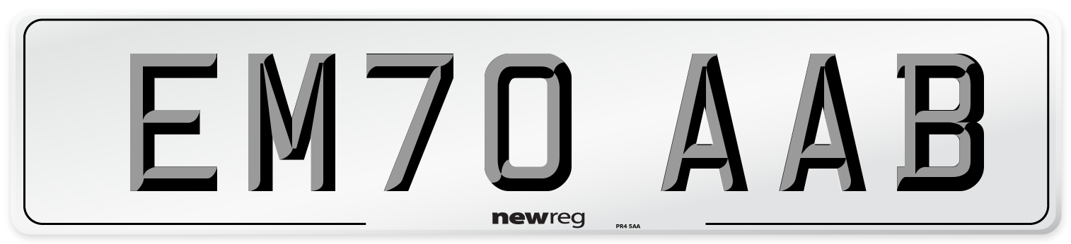 EM70 AAB Front Number Plate