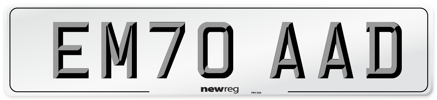 EM70 AAD Front Number Plate