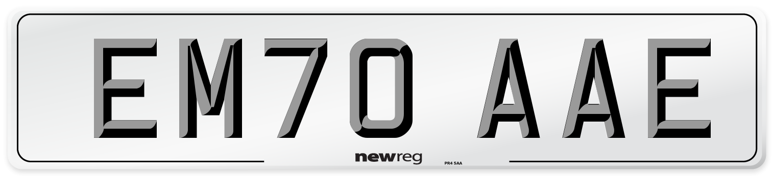 EM70 AAE Front Number Plate