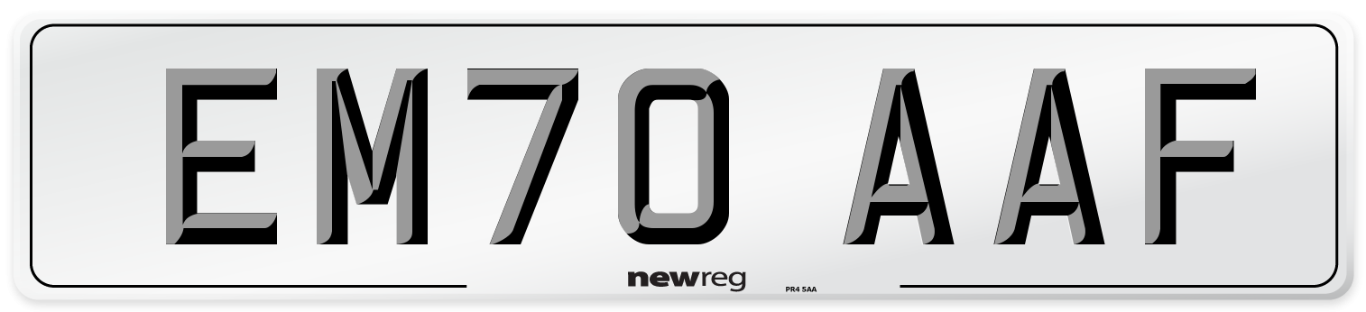 EM70 AAF Front Number Plate