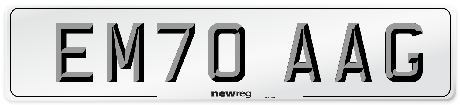 EM70 AAG Front Number Plate