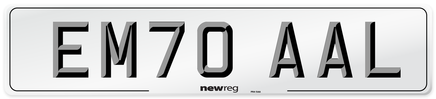 EM70 AAL Front Number Plate