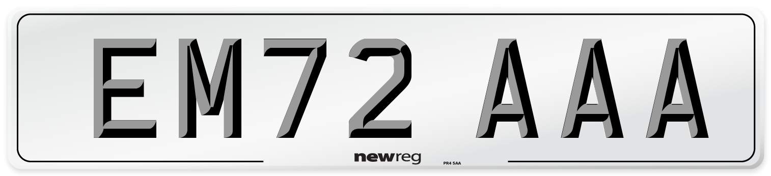 EM72 AAA Front Number Plate