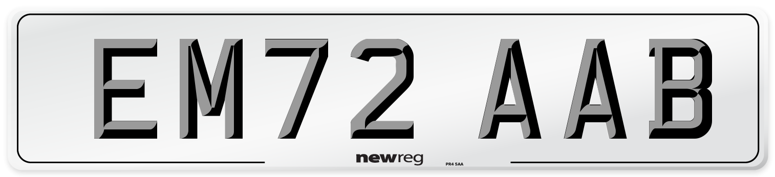 EM72 AAB Front Number Plate