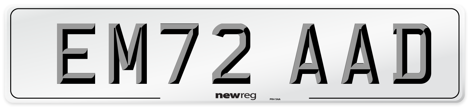 EM72 AAD Front Number Plate