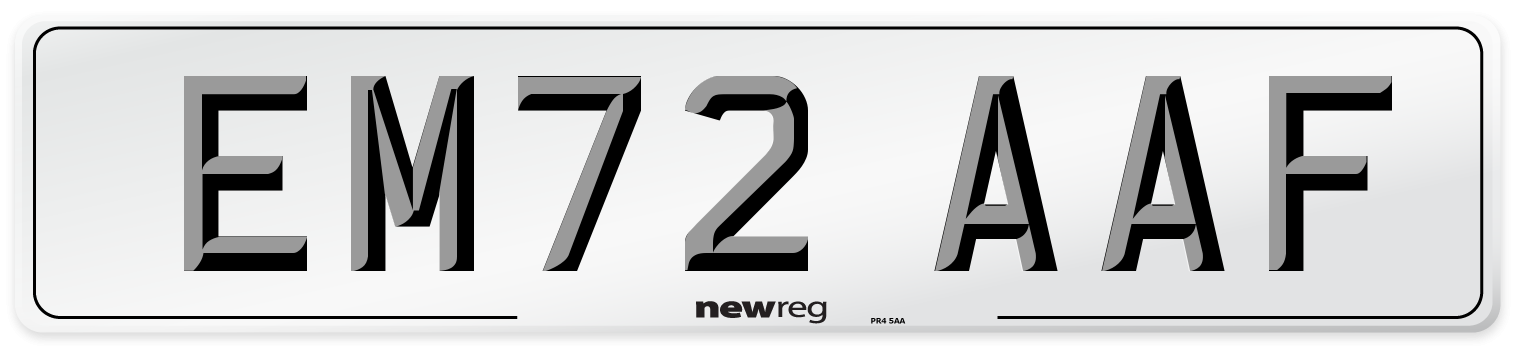 EM72 AAF Front Number Plate