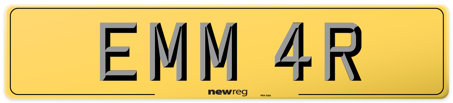 EMM 4R Rear Number Plate
