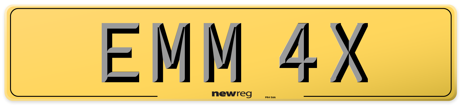EMM 4X Rear Number Plate