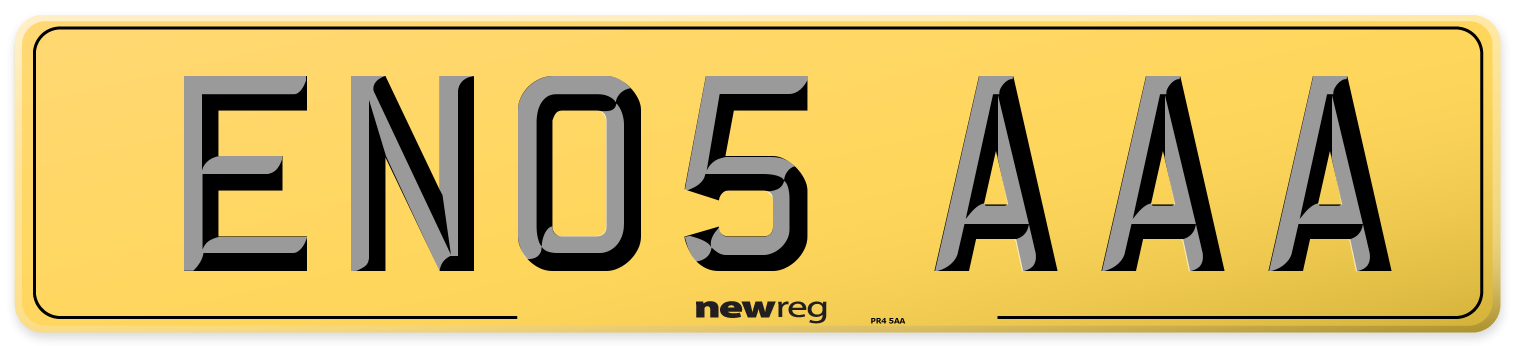 EN05 AAA Rear Number Plate