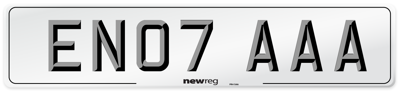 EN07 AAA Front Number Plate