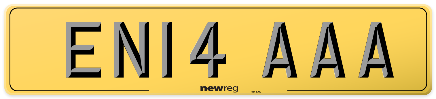 EN14 AAA Rear Number Plate