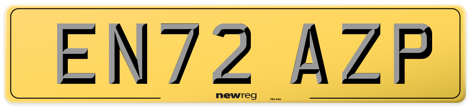 EN72 AZP Rear Number Plate