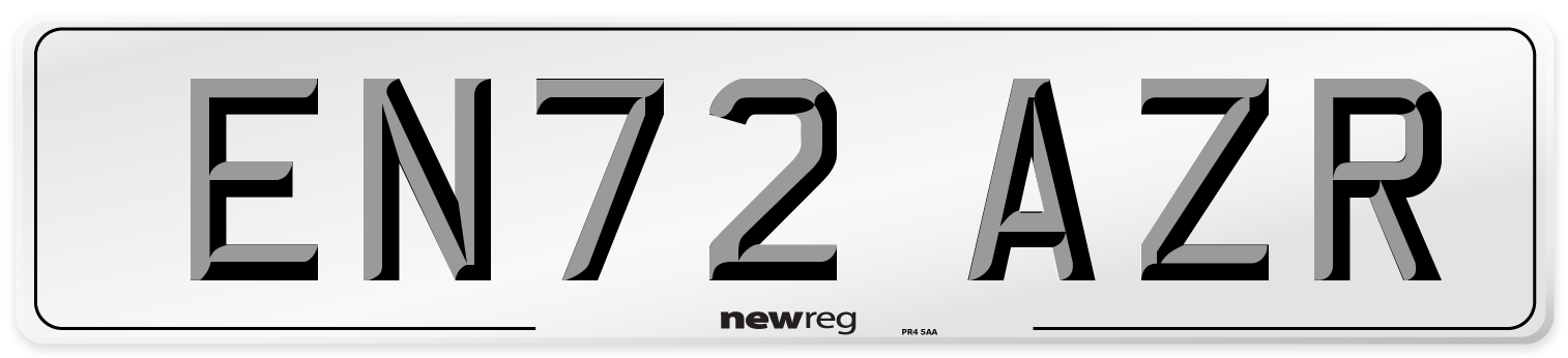 EN72 AZR Front Number Plate