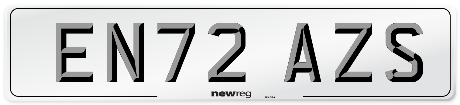 EN72 AZS Front Number Plate