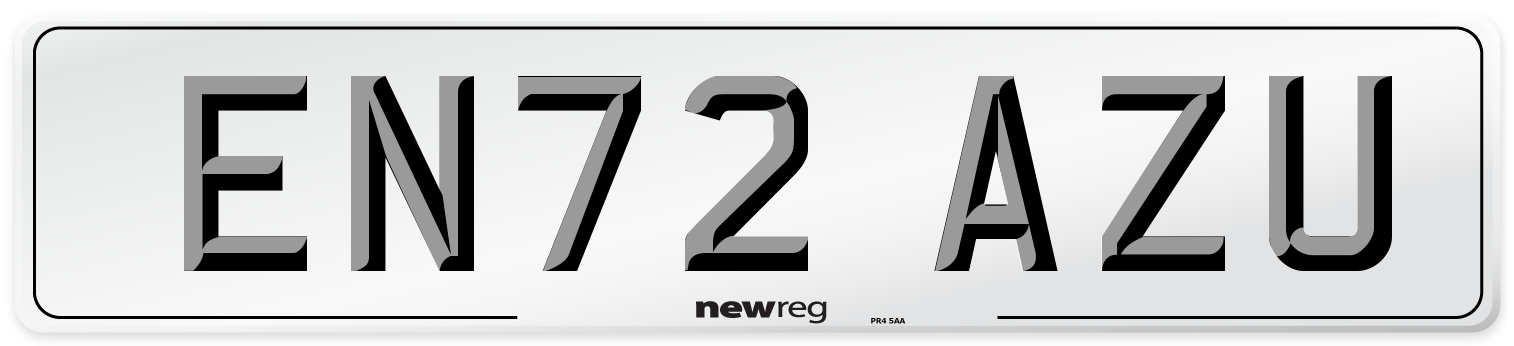 EN72 AZU Front Number Plate