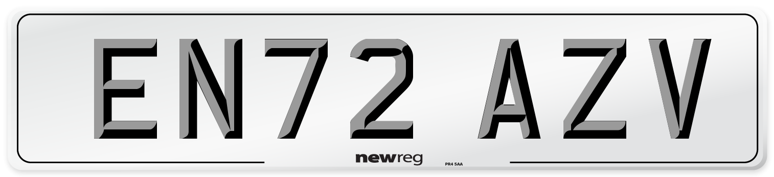 EN72 AZV Front Number Plate